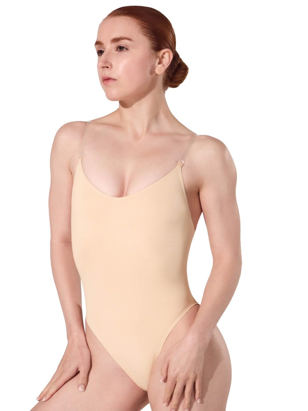 Capezio Camisole Leotard With Clear Transition Straps 3532 Donna (Pacco da 1)