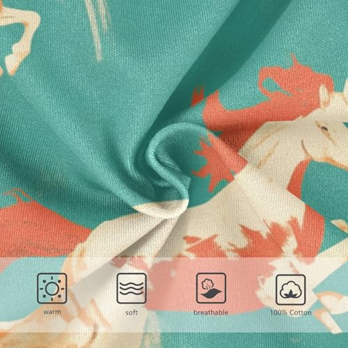 KLL Seamless Pattern Horse Flat Style Toddler Boys' Cotton Boxer Briefs Breathable Children Panties3