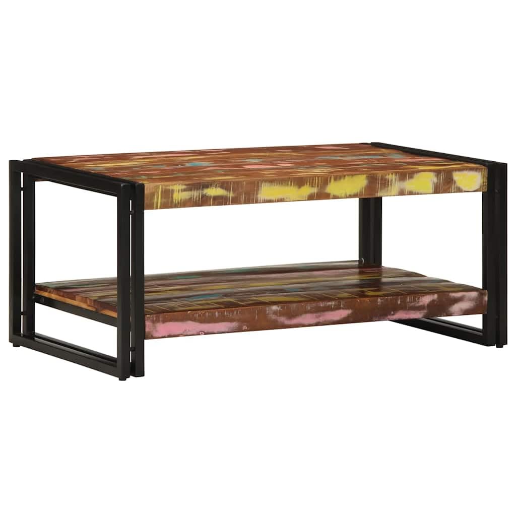 Table basse bois massif et fer stable meuble de salon haut de gamme