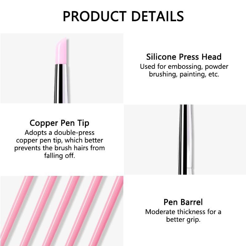 5PCS Set Silicone Nail Art Pen DIY Dotting Polish Brushes Pen Professional Manicure Tools For Women Girls Black — view 6