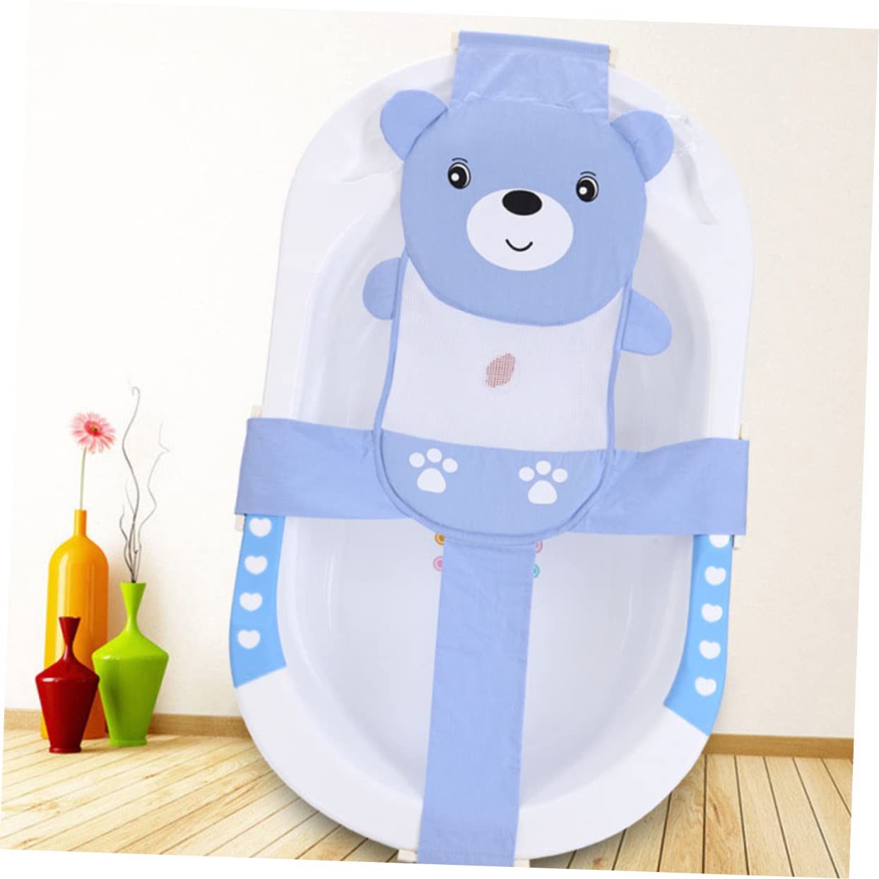 TOYANDONA 3piezas Cojín De Baño Ajustable Para Bebés De Soporte Para Bañera Seguro y Transpirable Para Baño De Recién Nacidos