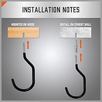 Vista 6 de HORUSDY Paquete de 6 ganchos resistentes de 6 pulgadas, capacidad de 100 libras, ganchos de pared y bicicleta para techo de garaje