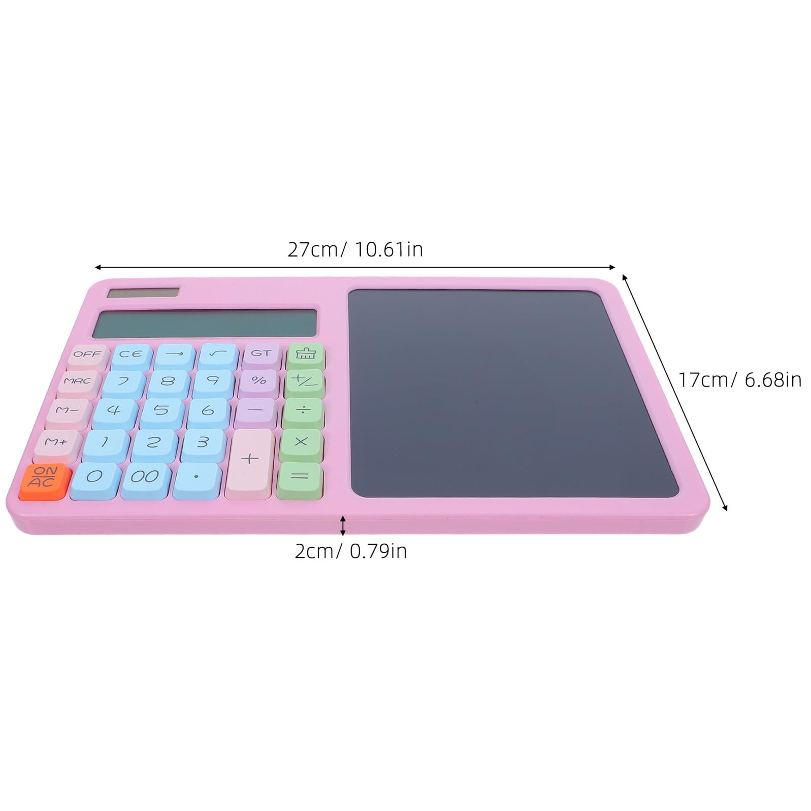 STOBAZA Calcolatrice Tascabile Rosa con Tastiera Silenziosa e Tavoletta Grafica Lcd Integrata 12 Cifre per Studio a Casa e Biblioteca