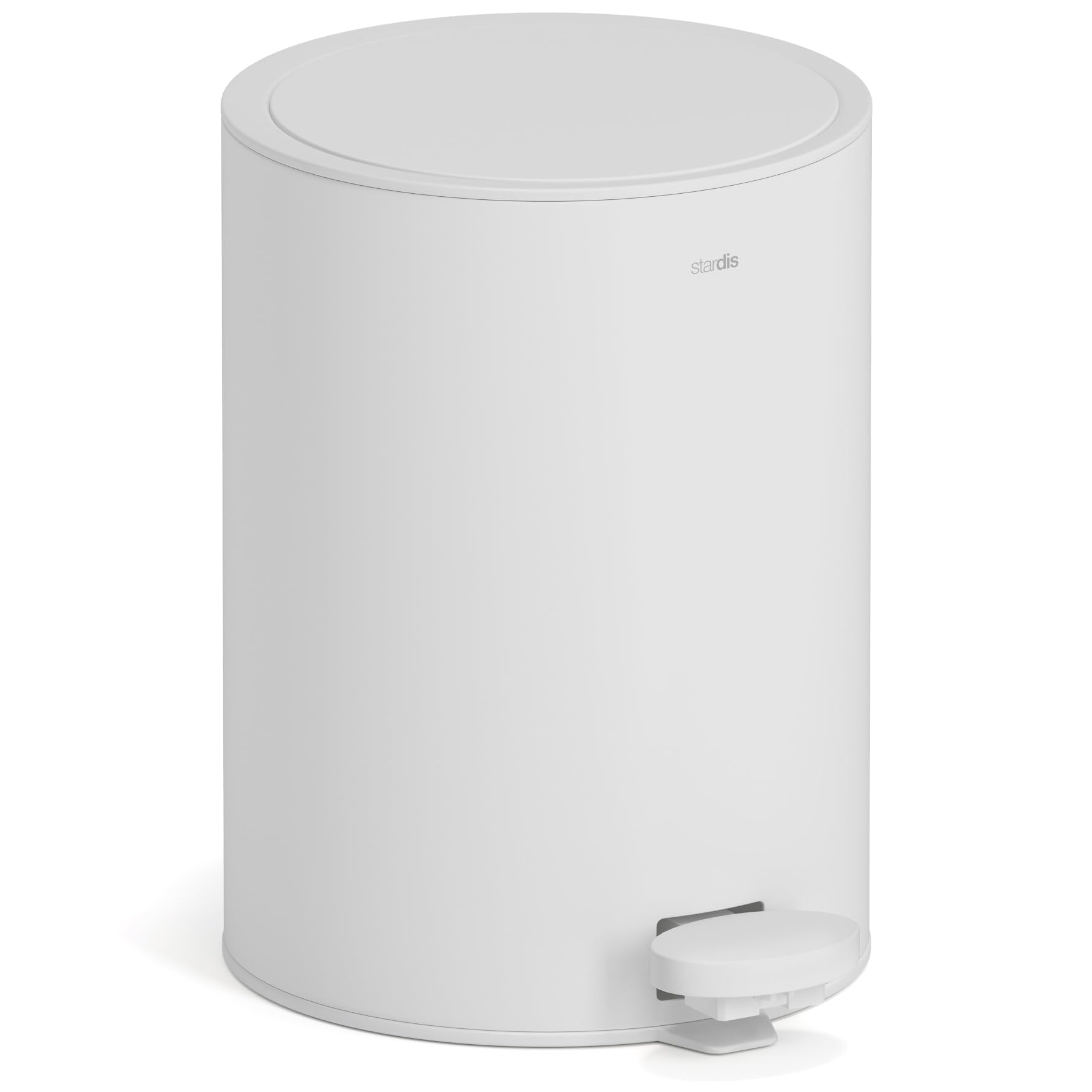 Pattumiera a pedale da 3 litri, in acciaio inox opaco, con chiusura silenziosa e secchio interno, pattumiera da bagno, colore: grigio chiaro opaco