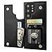 Onetop Compatible with Samsung Galaxy S22 Ultra Wallet Case with Card Holder, PU Leather Kickstand Card Slots Case, Double Magnetic Clasp and Durable Shockproof Cover 5G 6.8 Inch(Black)
