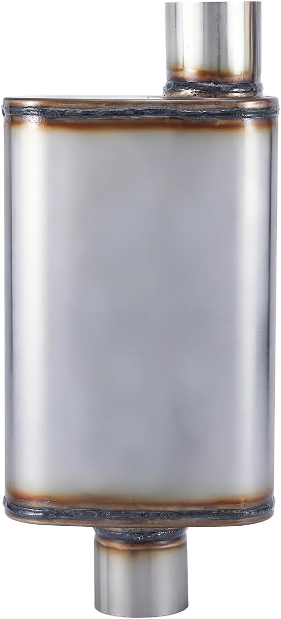 Exhaust Muffler 3" Inlet/Outlet, Universal Muffler for Cars Trucks, Stainless Steel Straight-Through Chamber Performance, 20" Overall Length