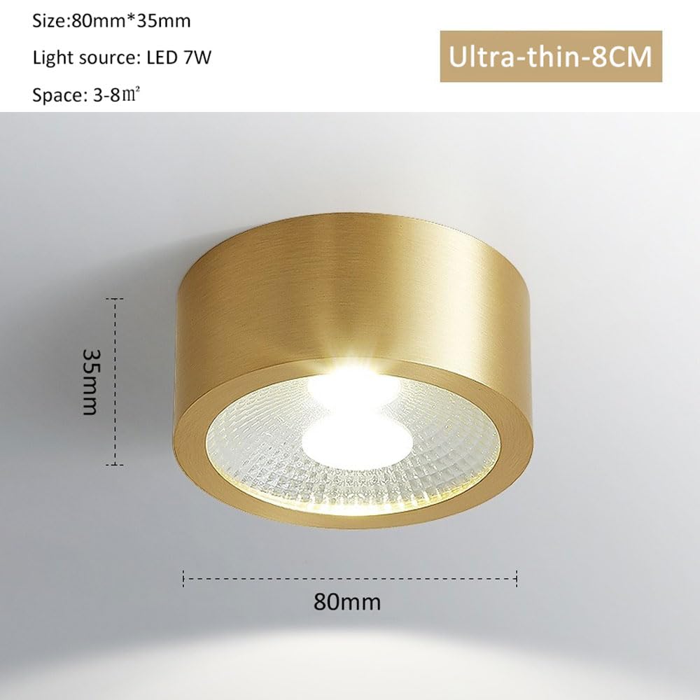 Confezione da 3 faretti da Incasso a Superficie per Interni, faretti a LED da soffitto, faretti a LED da soffitto Senza Fori, luci da soffitto per corridoio, Galleria, Cucina,
