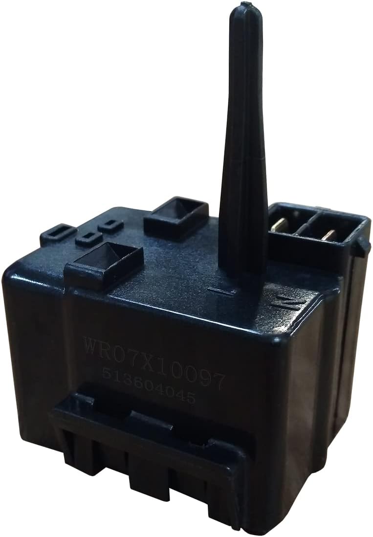 WR07X10097 Compressor Relay Overload Starter Replacement Exact Fit 1265640, AP4300623, PS1766101 Compatible for GE, Whirlpool, KitchenAid, Maytag, LG, Kenmore Refrigerator