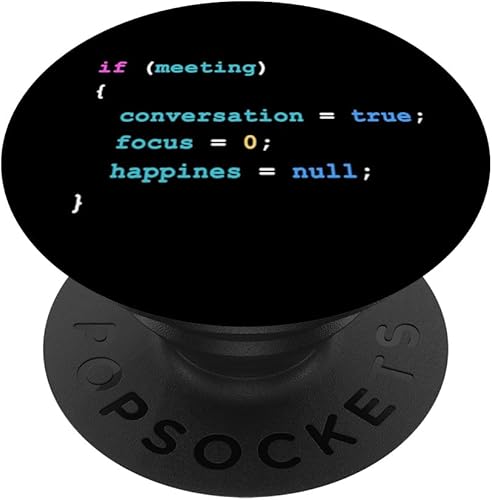 Funny Joke Programming If Meeting Happiness Null Coder PopSockets Swappable PopGrip