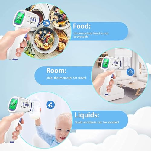 Image of DR VAKU Swadesi Non-Contact Infrared Digital Temperature Gun, Resolution Infrared Thermometer, Multi-Purpose, Wide Range, Non-Contact [With Free Battery] - White, Plastic, Pack of 1