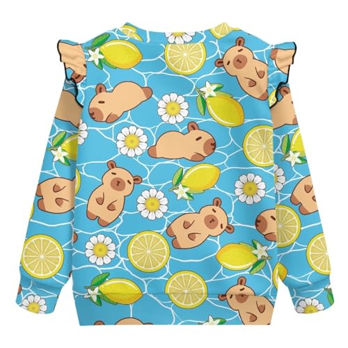 Fall Long Sleeve Shirts for Girls Ruffle Toddler Crewneck Sweatshirt Athletic Tops Soft Pullover Size 1-83