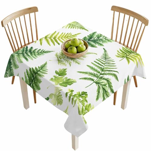 VANPTBNHS Square Tablecloth,Spring Ombre Green Stony Fern Waterproof Oil-Proof Table