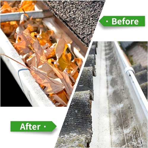 Gutter Cleaning Tools, 14 FT Long Gutter Cleaning Brush with 2 Brush Heads 11 Poles, Adjustable Telescopic Gutter Cleaner Brush for Removing Roof Leaves Debris, Black - Image 6