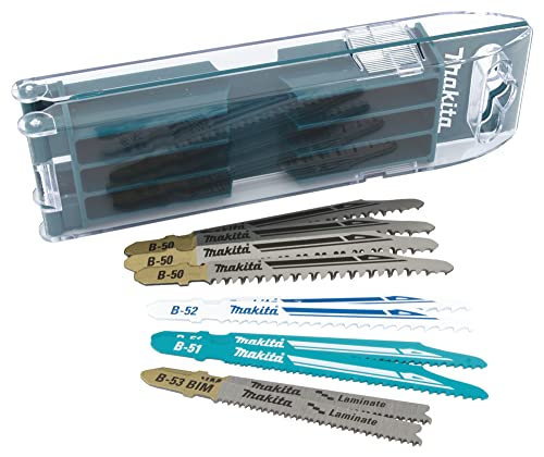 Makita B-44426 Stichsägeblatt-Set B 10-teilig mit Aufbewahrungsbox, ideal für Schnitte in Holz, Metall und Kunststoff