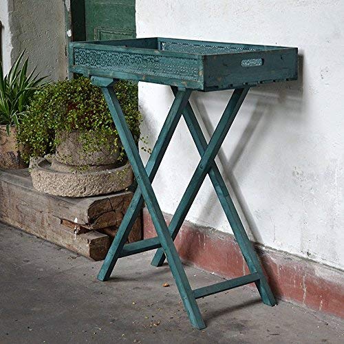 AILIWEI Solid Wood Old Flower Stand Floor Rack Balcony Flower Shop Storage Rack Plant Display Rack (Color : Blue)