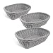Colorbasket 31404-104 Rectangular Food Basket, Water Resistant, Microwave Safe, BPA Free, Gray, Set of 3