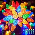 C9 Christmas Lights Outdoor, 82 FT 100 LED Connectable C9 String Lights with 8 Modes and Timer Extendable Xmas Tree Patio Roofline Garden Yard Holiday Party Indoor Outdoor Decoration, Multicolor