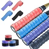LATTCURE Griffbänder Badminton Grip, Badminton Griffband Schweißband PU Racquet Grip Anti Slip Griffband rutschfeste Schläger Grip Tape für Squash Tennis Badminton, 8 Stück