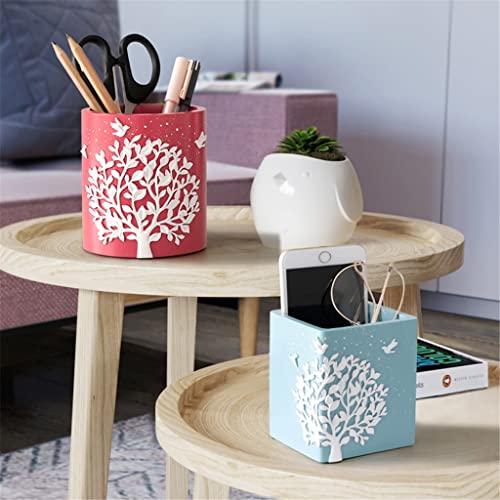 Organizzatore da Tavolo da Ufficio Portapenne da Tavolo per la casa, la Scuola, la Custodia, Gli Accessori, Il portapenne da scrivania (Argento Rotondo)