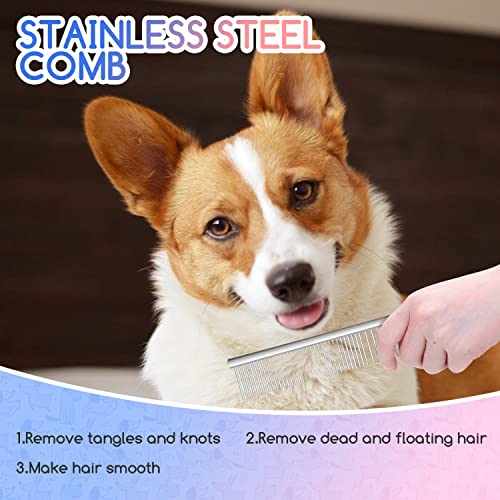 Nobleza Hundekämme 2-in-1 Edelstahl Haustier Kamm, Professionelle Hunde Kamm Katzen Kamm, Pet Grooming Combs