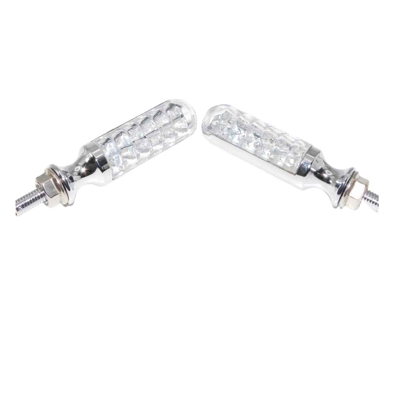 Intermitentes de moto antivibración sustitución directa 8mm luces ámbar cromo 8