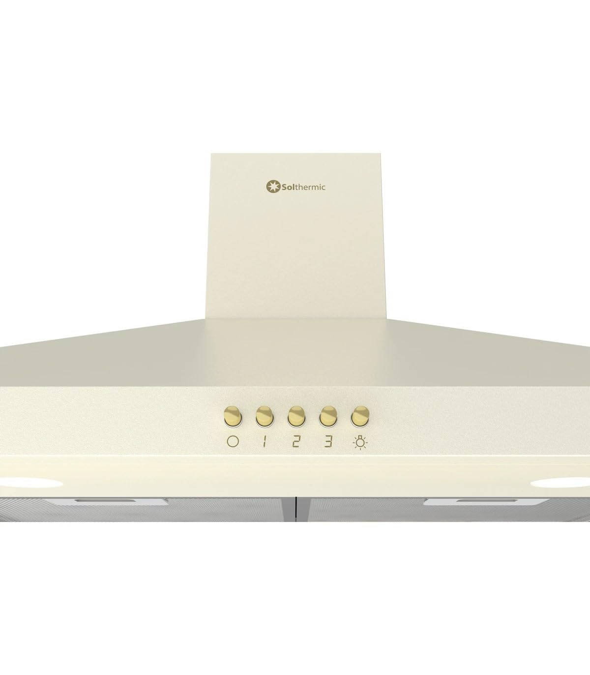SOLTHERMIC H60P-CREAM CAMPANA EXTRACTORA DECORATIVA ESTILO RUSTICO CREMA CON RIBETES DORADOS / 60 CMS / 350 m3/h/FILTROS METALICOS