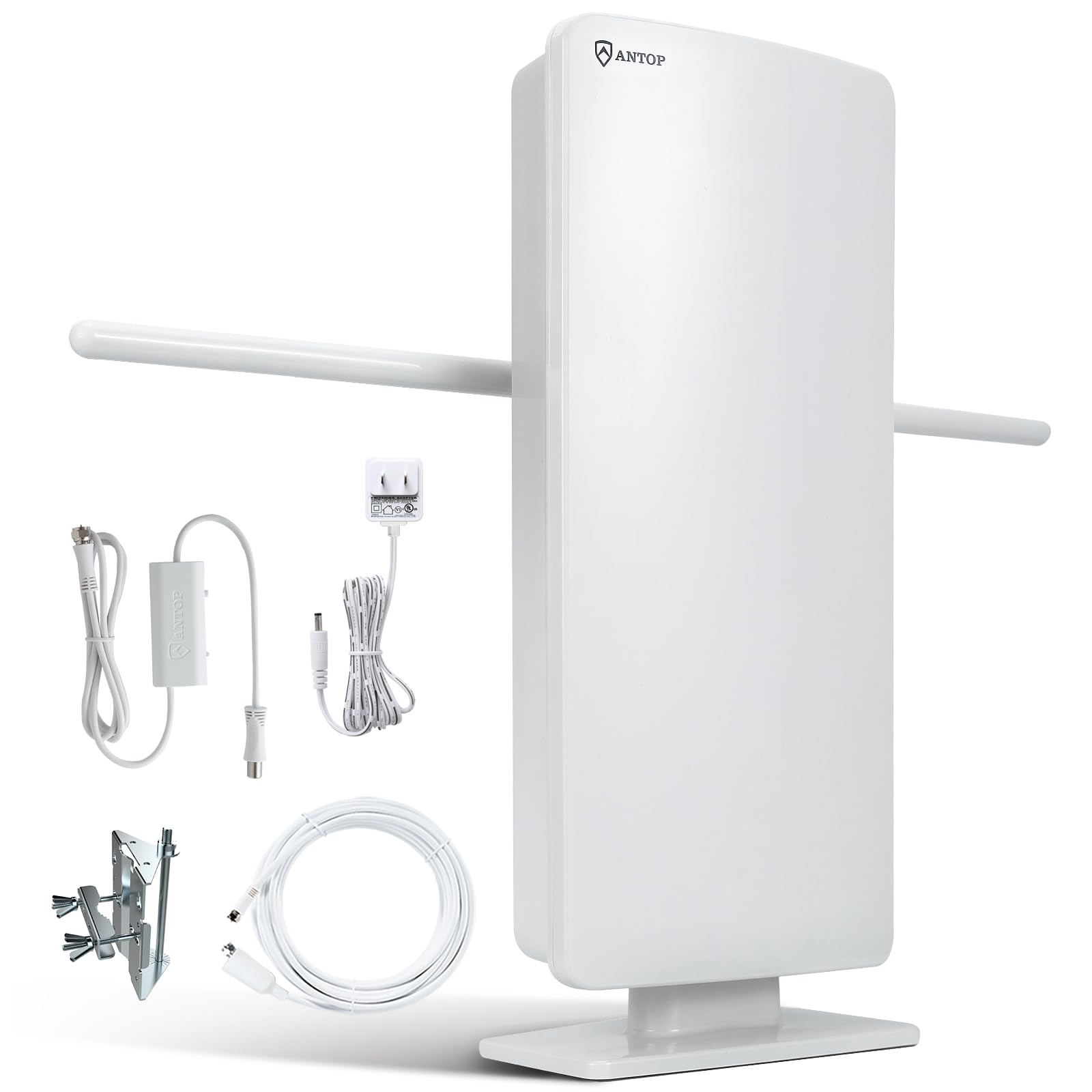 400BV HDTV Flat Panel Amplified Outdoor Antenna and Indoor,70 Miles Long Range with Built-in 4G LTE Filter for UHF VHF Enhanced, Multi-Directional Reception,39ft Detachable Coaxial Cable