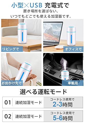 【2022新登場】 加湿器 卓上 USB充電式 卓上加湿器 超音波式