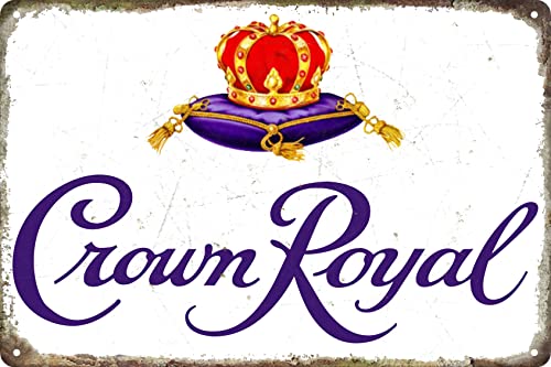 Vintage Crowns Royals Tin Metal Tin Sign Tin Plate Sign Wall Art Decor TIN SIGN 8X12 INCH (White)