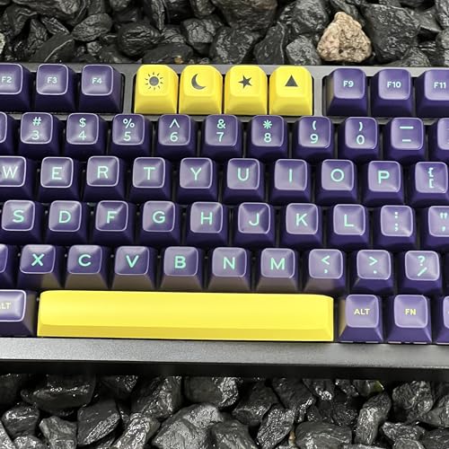 Image of Guffercty kred SA Profile PBT Keycaps,173 Full Set Double Shot Durable Keycaps for Custom Mechanical Keyboard Mod Fit 60% 100% Layout for Gamers Typists (Cyberpunk)
