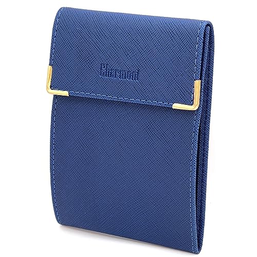 Charmoni - étui Pochette Porte chéquier Longue Pliant - Talon à Gauche - 3 emplacements Carte bancaire - 3 Plis - Compact - en Cuir Vachette - 10,5 cm X...