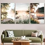 Xiyocadt 3er Natürliche Landschaften Poster Set,Moderne 