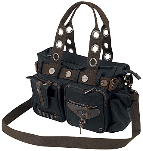 Banned Alternative Black Brown Key Unisex Mochila Bandolera Negro
