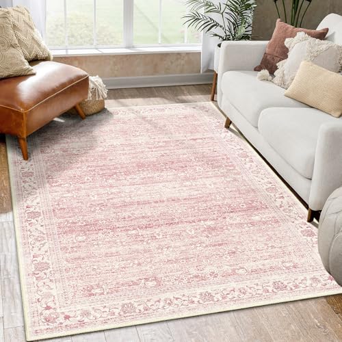 Tapete Rosa Brakki 3x5 Boho Lavable Ultrafino Suave