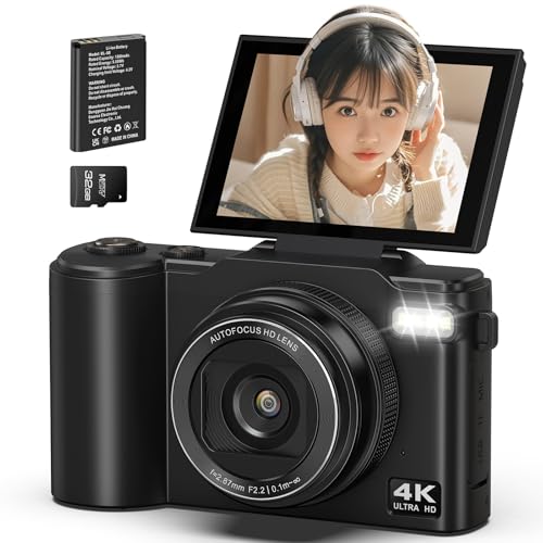 Amazon | 4K UHDデジタルカメラ、6400万画素 コンパクトポケットカメラ