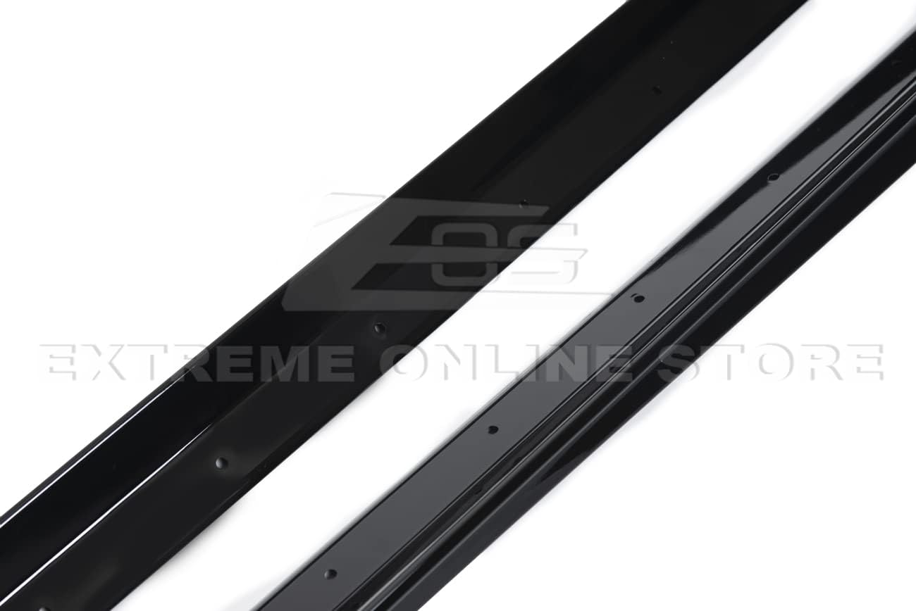 Replacement for 2019-Present BMW G20 G28 3-Series M-Sport | M-Performance Style ABS Plastic - Painted Glossy Black Side Skirts Rocker Panel Pair