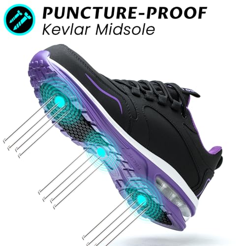 Image of LANSNBO Waterproof Steel Toe Shoes for Women Non Slip Sneakers