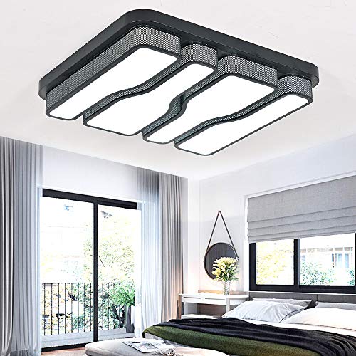 Preisvergleich Produktbild COOSNUG LED Deckenlampe Deckenleuchte Schwarz-64W Kaltweiß Quadrat Energiespar Wohnzimmer Schlafzimmer Korridor Acryl-Schirm Rahmen Flur Lampe Schlafzimmer Küche Energie Sparen Licht Modern Design