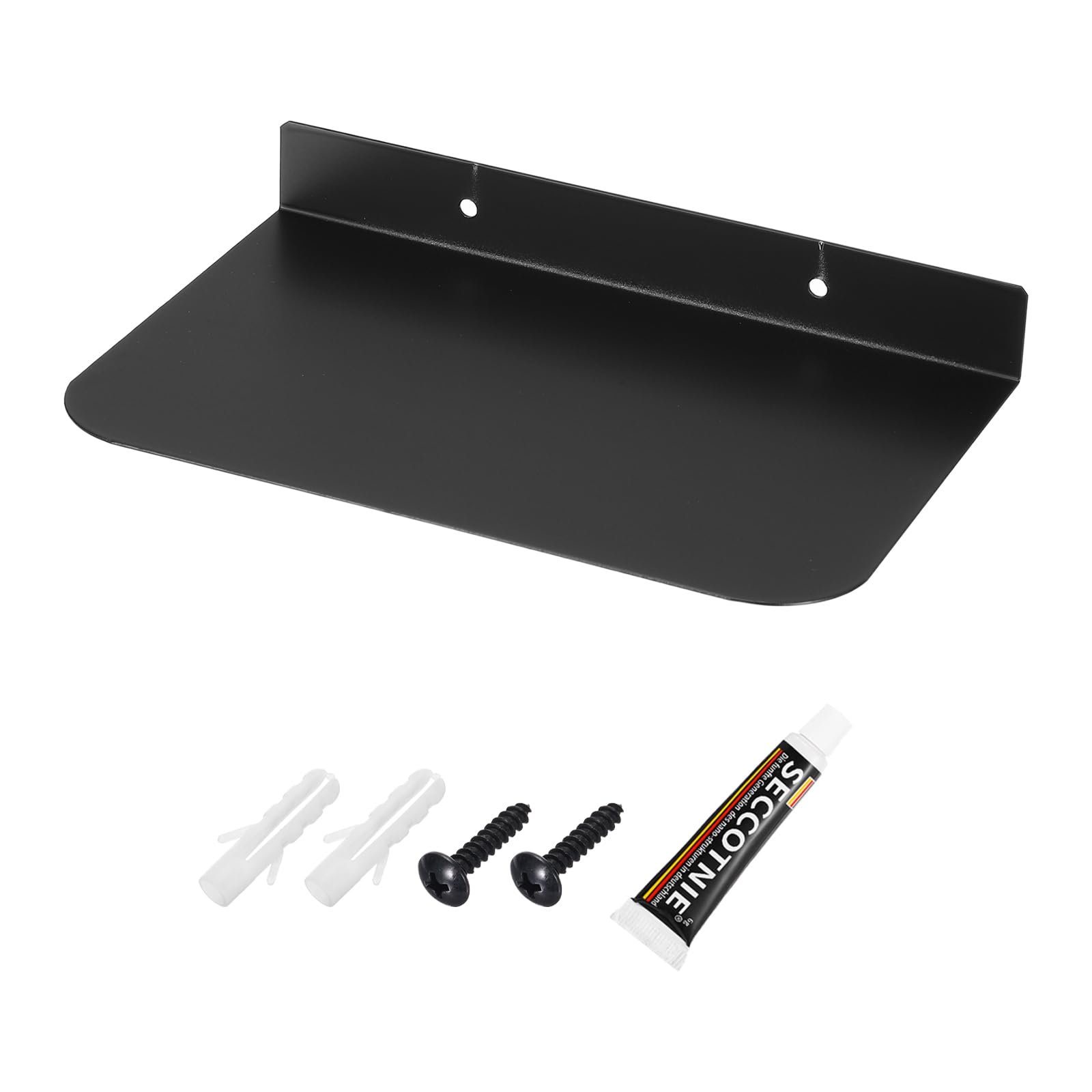sourcing map Metal Shelves for Wall, 8 Inch Black Floating Shelves Wall Mount Display Shelf Organizer for Bathroom, Bedroom, Living Room, Room Decor