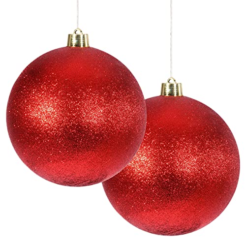 Generisch Weihnachtsdeko, 2 Stück Kunststoff Weihnachtskugeln, 15 cm,...