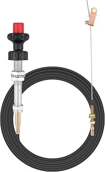 VCGTX10 10FT Heavy Duty Vernier Locking Throttle Cable Fit for Household, Industrial and Commercial PTO and Dump Applications, with Detachable Cable Head