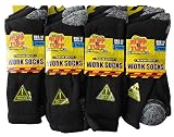 12x HOMMES PORT rigide CHAUSSETTES TRAVAIL - sécurité chaussettes hautes - EXCELLENT QUALITÉ - Chaleur et confort GARANTIE taille 6-11 Noir