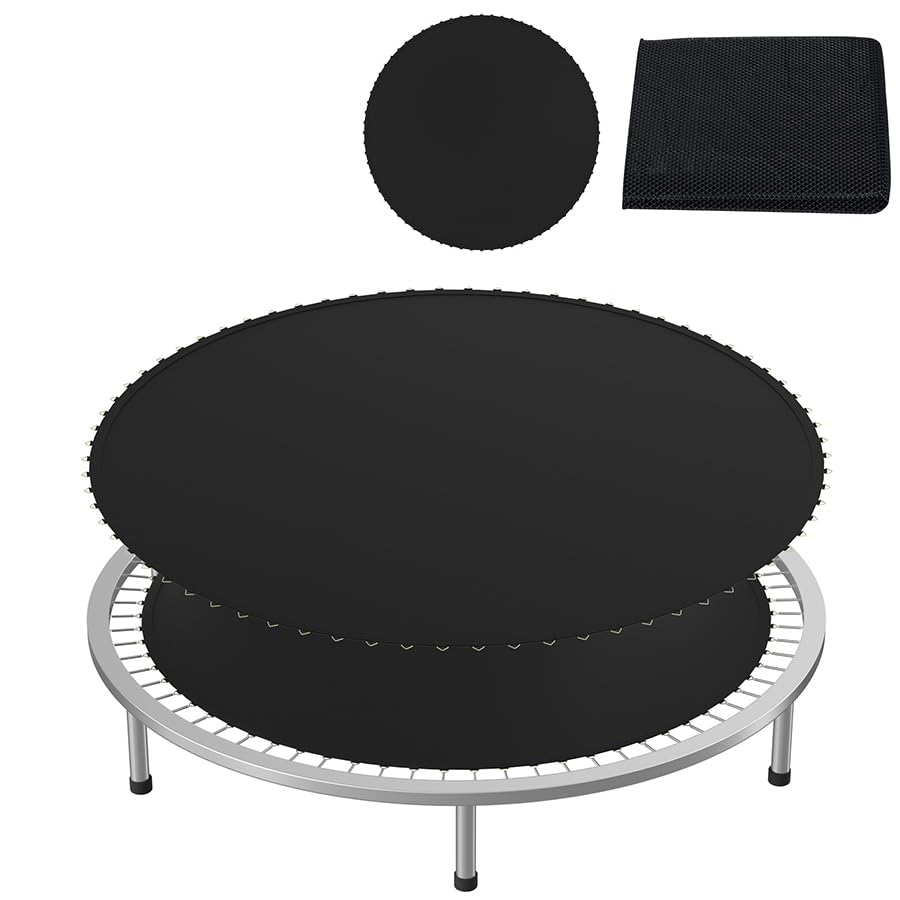 Aufun Trampoline Jumping Mat with Eight Rows of Stitching for 8/10/12 ft Trampoline Replacement Mat with 48/60/72 Eyelets and 2 Spring Compressors