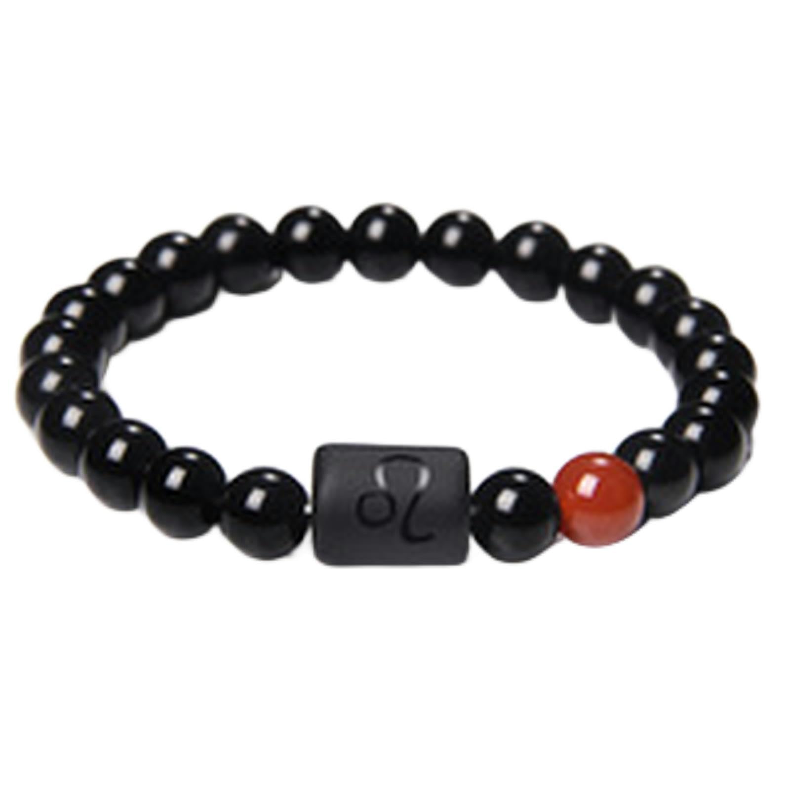 CMBSSTFC Perline in Pietra Naturale Segni Bracciale Amici Coppie Costellazione Bracciale con Perline Elasticizzate per Uomo Donna Regalo Gioielli