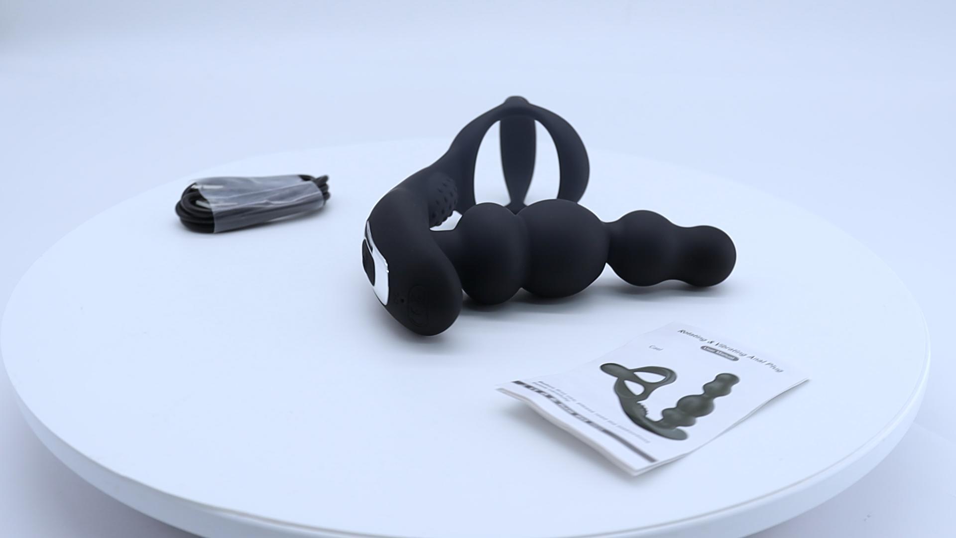 anal plug kugelförmiger vibrationsstimulator mit penisringe You2Toys Penisring mit Vibro-Plug Black Velvets main image 1