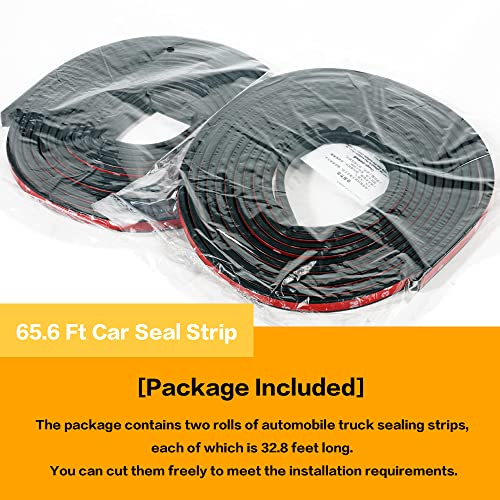 65.6 Ft Car Seal Strip,Car Weather Stripping For Car Window And Door, Universal Self Adhesive Auto Rubber Weather Draft Seal Strip,B-Shaped Rubber Seal Strip For Car, Truck, Pickups, Boats, And Rvs #TOP1