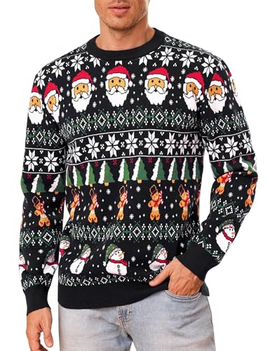 Gyabnw Pullover für Herren Strickpullover Herren Longsleeve Sweater...