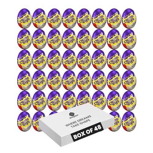 Cadbury Milk White Chocolate Filled With Creamy Filling Cream Chocolate Easter Eggs | Milky Choco Treat Basket Fillers Sweet Gift for Kids | Bulk Packs (White Chocolate Creme Egg - 40g x 48Pack)