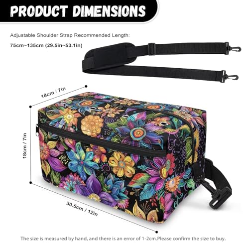 Image of Drnuikhe Hibiscus Flower Crochet Bag Knitting Bag for Yarn Storage Portable Yarn Storage Bag for Beginners Crochet Lovers, Traveling Crochet Yarn Bag for Carrying All Knitting & Crochet Supplies