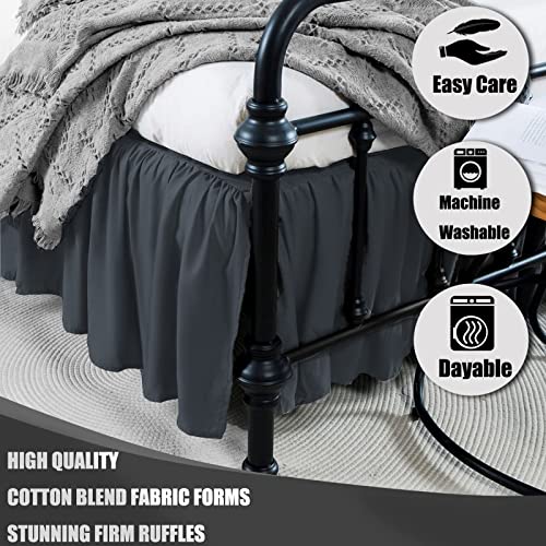 Image of Bed Skirt Twin Size 14 Inch Drop Ruffled Bed Skirt with Split Corners